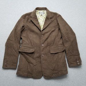 Sq Wear Blazer Womens Medium Brown Pockets‎ Buttons Cotton Outdoor